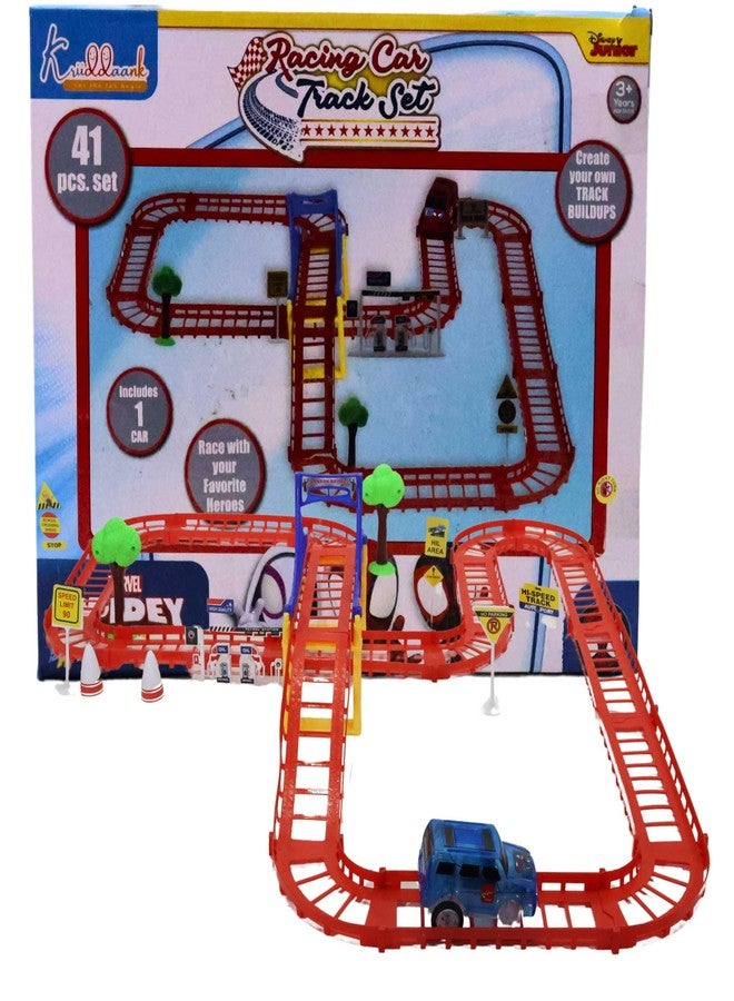 Kriiddaank Spiderman Mini Track Small (41 pcs) - Track Pieces Bridges & Roads, Roadway Signs, Traffic Cones, Race Adventure | Fun & Educational Toy for Kids | Safe, Engaging & Interactive Play - Image 1